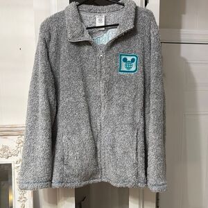 Disney Parks Walt Disney World Fleece Cozy Gray Adult Jacket Size 1X